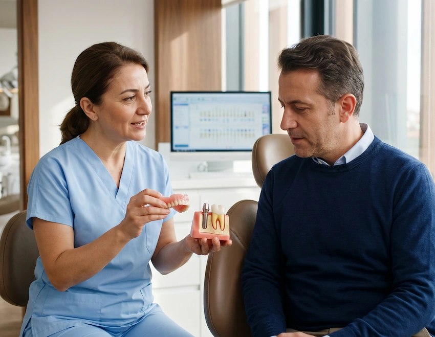 denture adhesive dental implants risks