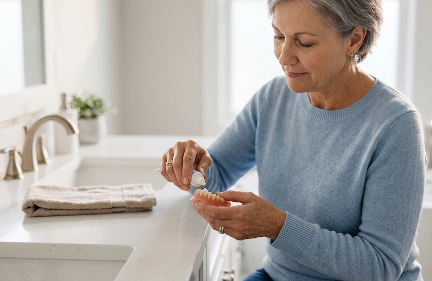 does it hurt to apply denture adhesive