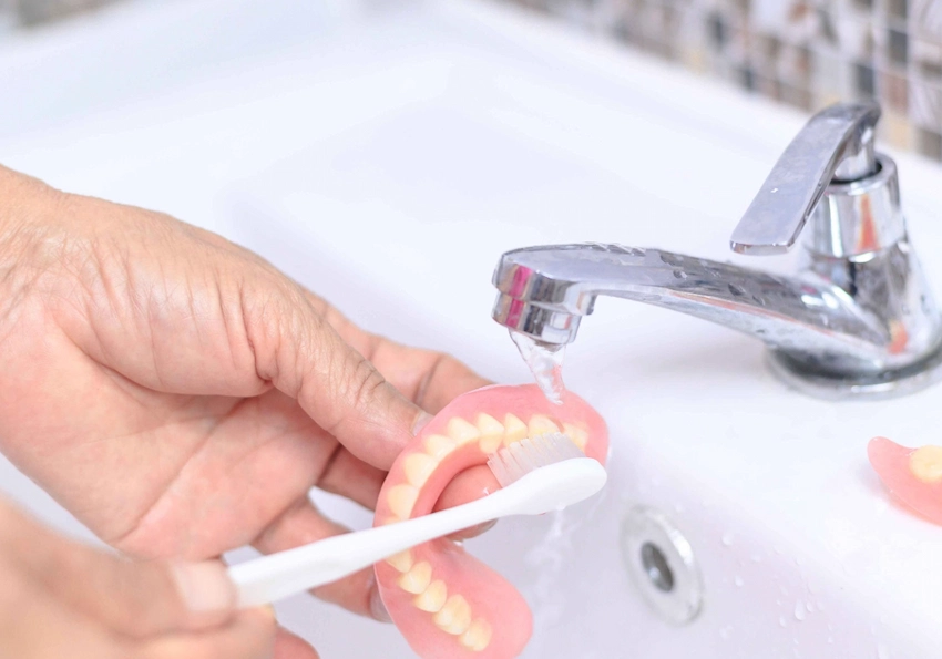 what is the best way to apply denture adhesive